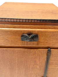 1920s Art Deco Nightstands by Fa. S. Speelman, Solid Oak & Ebony