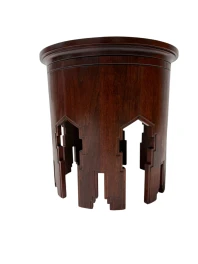1920s Art Deco Amsterdamse School Side Table in Solid Walnut