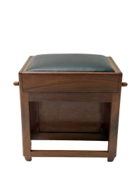 1920s Art Deco Amsterdamse School Stool with Adjustable Leather Seat