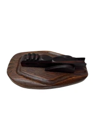 Art Deco Amsterdamse School Oak and Macassar Desk Paperweight, 1920s
