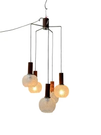 Mid-Century Modern Cascading Chandelier by Hillebrand Germany, 1960s