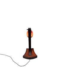 1920s Art Deco Table Lamp by Louis Bogtman with Fruitwood Base