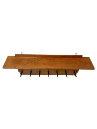 1920s Art Deco Modernist Wall Coat Rack by Jan Brunott, Oak & Lacquer