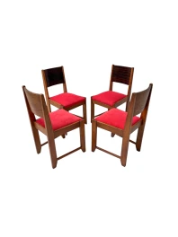 1920s Art Deco Dining Room Chairs in Oak & Ebony, Style of Hendrik Wouda