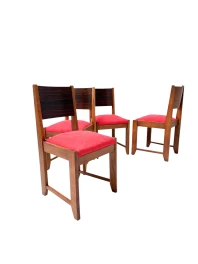 1920s Art Deco Dining Room Chairs in Oak & Ebony, Style of Hendrik Wouda