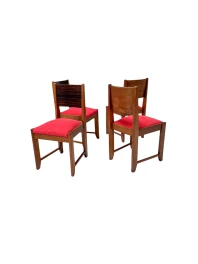 1920s Art Deco Dining Room Chairs in Oak & Ebony, Style of Hendrik Wouda