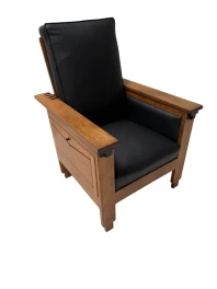 1920s Art Deco Lounge Chair by Anton Lucas in Solid Oak & Ebony