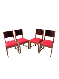 1920s Art Deco Dining Room Chairs in Oak & Ebony, Style of Hendrik Wouda