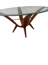 Mid-Century Modern Coffee Table by A.A. Patijn, Walnut & Brass
