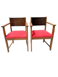 1920s Art Deco Armchairs in Oak & Ebony, Style of Hendrik Wouda