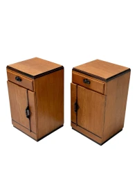 1920s Art Deco Nightstands by Fa. S. Speelman, Solid Oak & Ebony 2