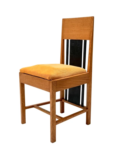 Art Deco High Back Dining Room Chair by Cor Alons, Mustard Corduroy, 1927