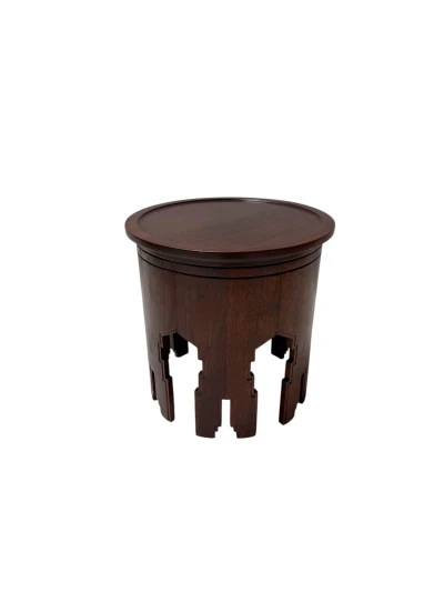 1920s Art Deco Amsterdamse School Side Table in Solid Walnut