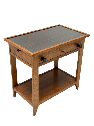 Art Deco Serving Table by Hendrik Wouda, 1924, Solid Oak & Ebony