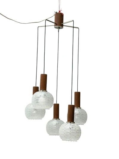 Mid-Century Modern Cascading Chandelier by Hillebrand Germany, 1960s
