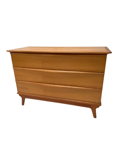 Mid-Century Modern Commode, Solid Cherrywood, Belgium Design, 1970s