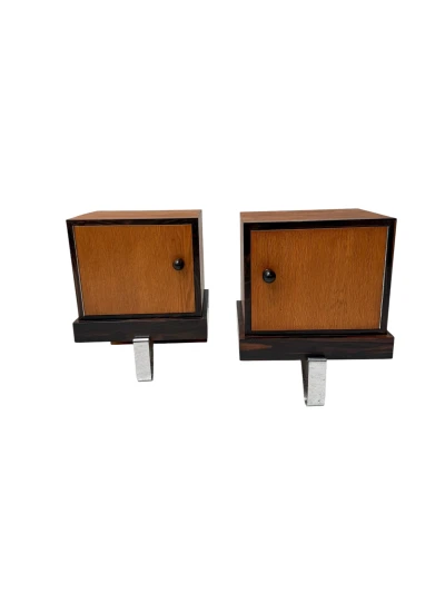 Pair of Art Deco Modernist Nightstands or Bedside Tables, 1920s