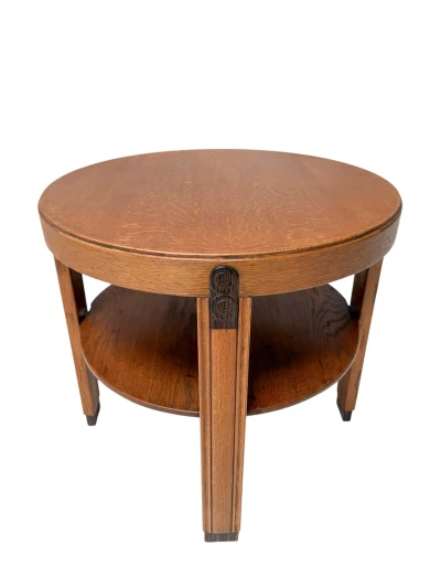 1920s Art Deco Coffee Table by Amsterdamse School, Oak & Ebony