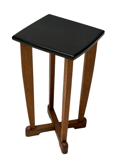 Art Deco Side Table, Solid Oak, Dutch Design, 1920s