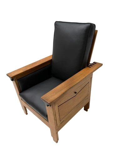 1920s Art Deco Lounge Chair by Anton Lucas in Solid Oak & Ebony