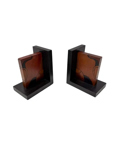 Pair of Art Deco Batik Bookends by Hans Steinpatz, Dutch Design, 1920s