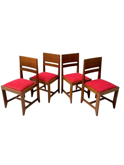 Hendrik Wouda Art Deco Dining Room Chairs Set, Oak, 1924