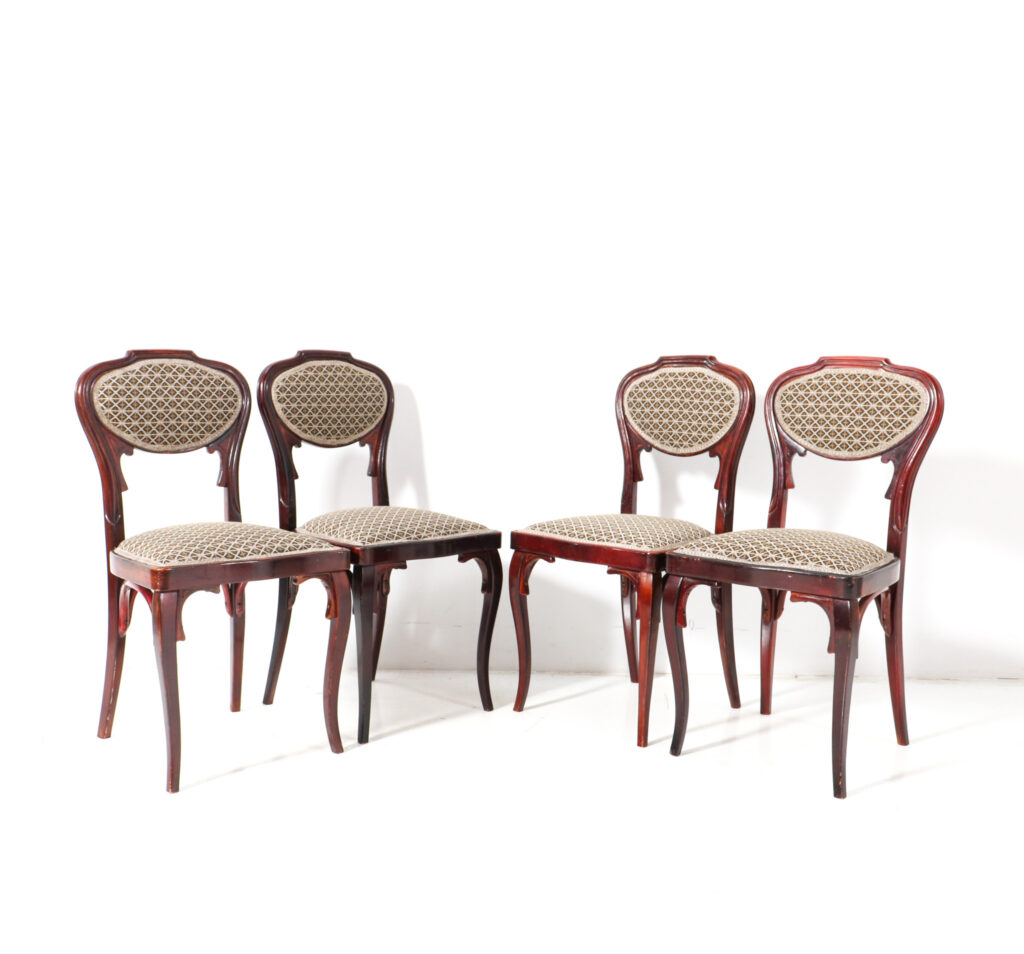 Four Vienna Secession Side Chairs by Jacob and Josef Kohn, 1900s ...